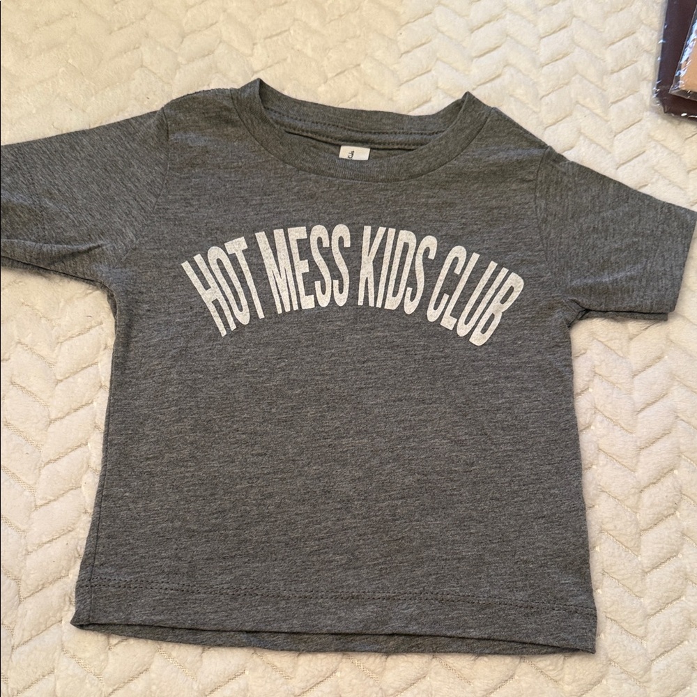 Gray Kids T-Shirt - Hot Mess Kids Club 6-12M